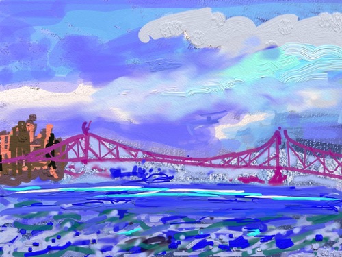 59th Street Bridge #3; 
Artrage app and Photoshop, 2012; 
768 x 1024 px